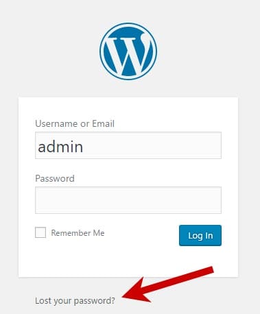 Lost WordPress Password Link