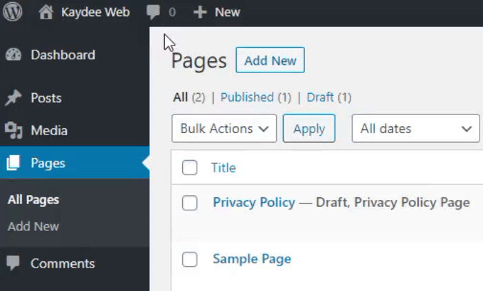 WordPress - Open the Front End Website