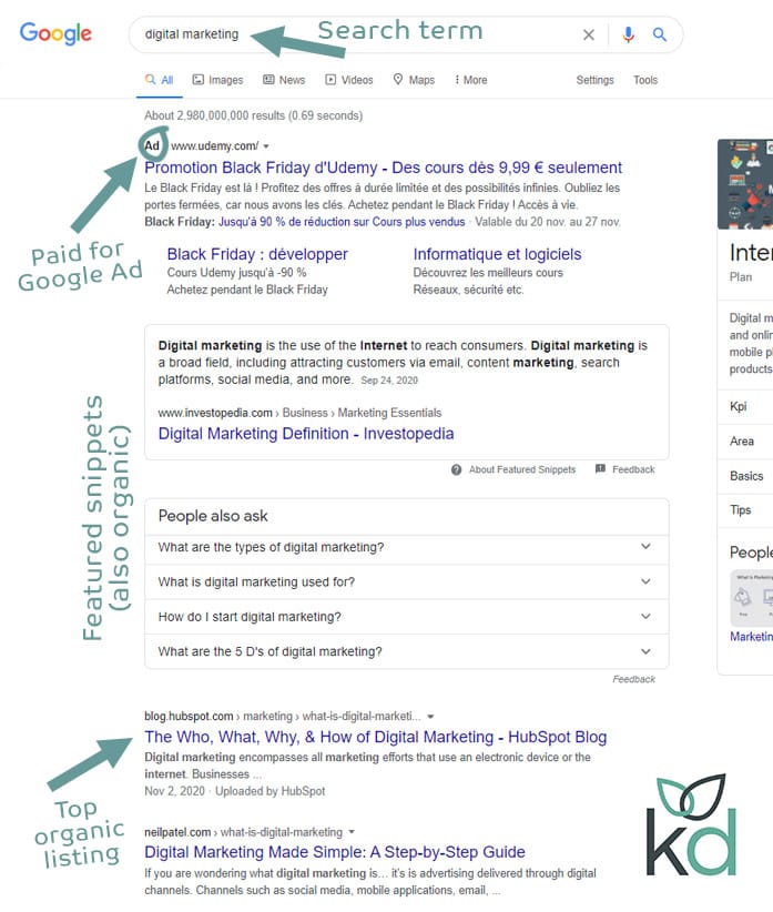 Search Engine Organic Listing