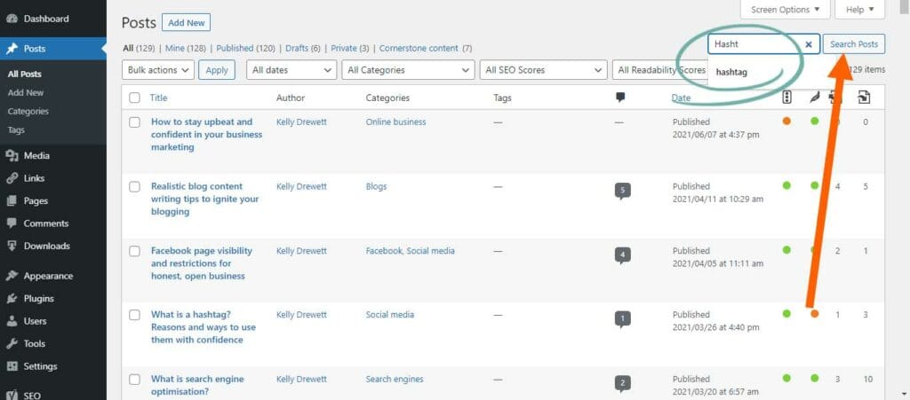 How to Search For a Specific Blog Post in WordPress