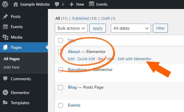 Elementor Text Editor - Marked Pages