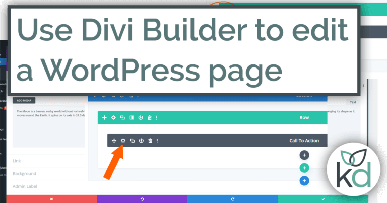 Use Divi Builder to edit WordPress page